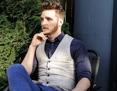 a man sitting on a chair